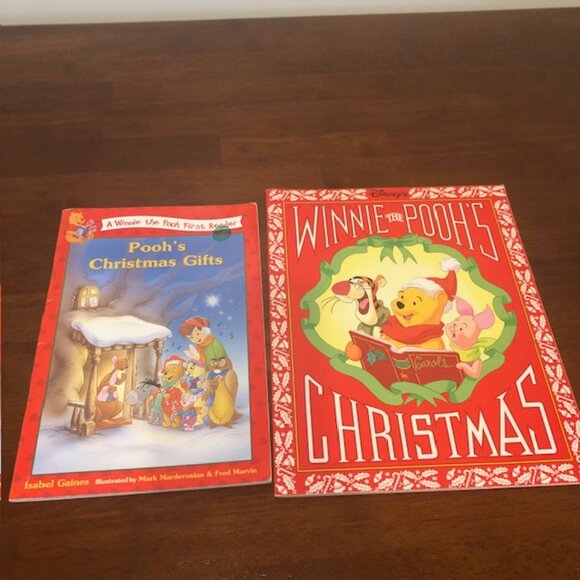Disney Winnie The Pooh Vintage 90’s Christmas Books Bundle of Two - Picture 1 of 9